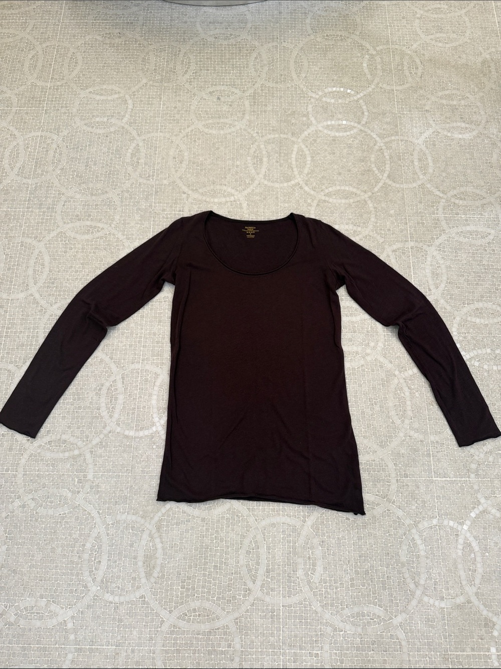 Women's Burgundy Long Sleeve Scoop Neck Top